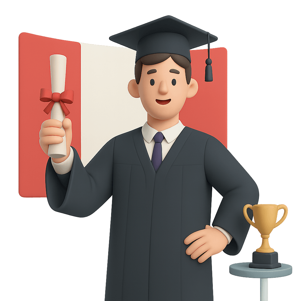 Graduate with diploma and Peruvian flag